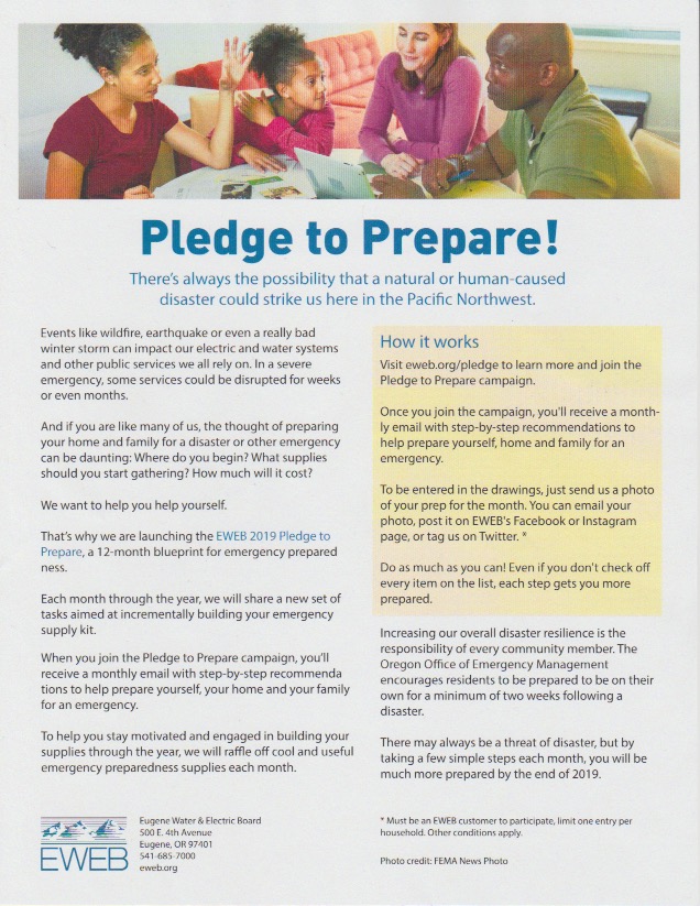 EWEB Pledge to Prepare March