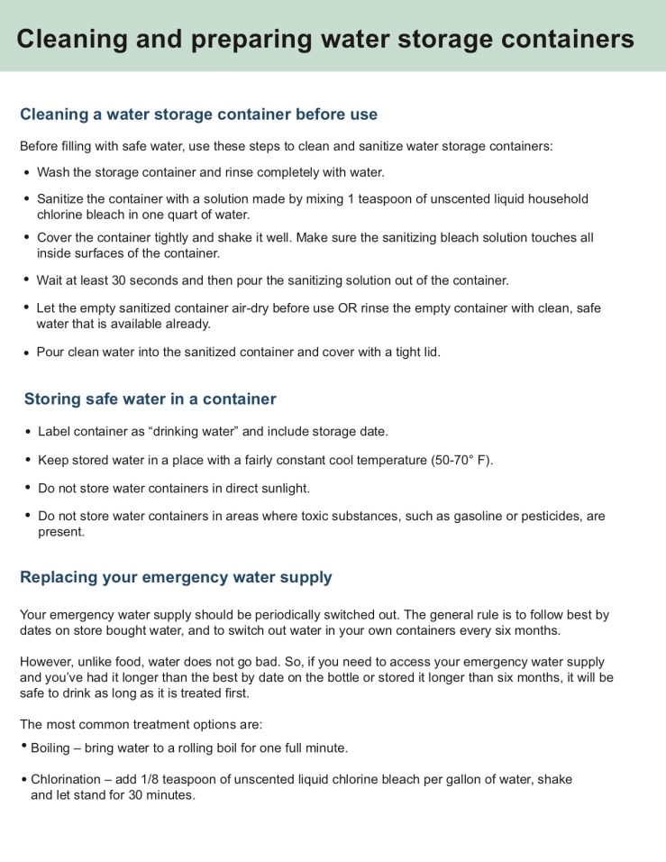 cleaning water containers