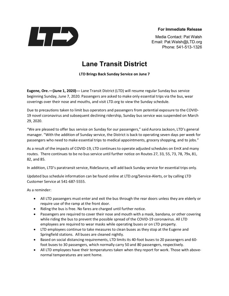 LTD Brings Back Sunday Service1